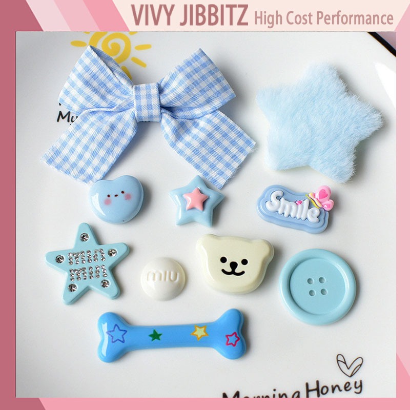 Jibbitz Crocs จิ๊บบิท ติดรองเท้า Dopamine Blue ของแทั Jibbitz Crocs เกาหลี Sz-035