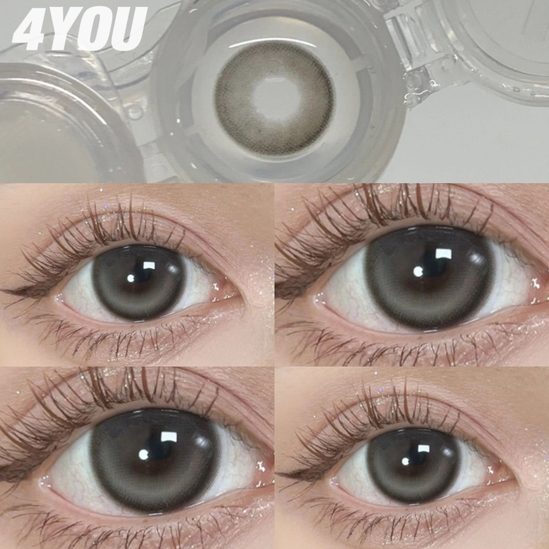 ตาตุ๊กตา ปลาค็อด เกรด(0.00~-8.00) คอนแทคเลนส์สีเทาธรรมชาติตาโตเลนส์อ่อนใช้รายปี14.5มม