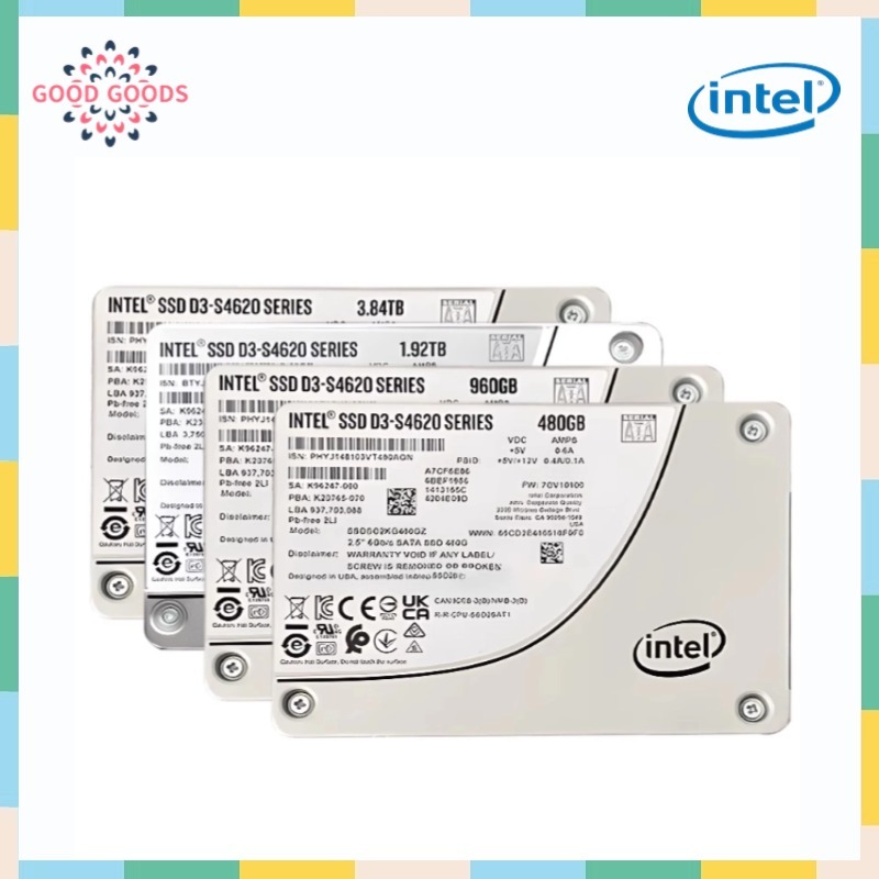 Intel D3 S4620 480GB 960GB 1.92TB 3.84TB 3D NAND TLC Solid State Drive (SSD)- 2.5 "ภายใน - Sata 6Gb/