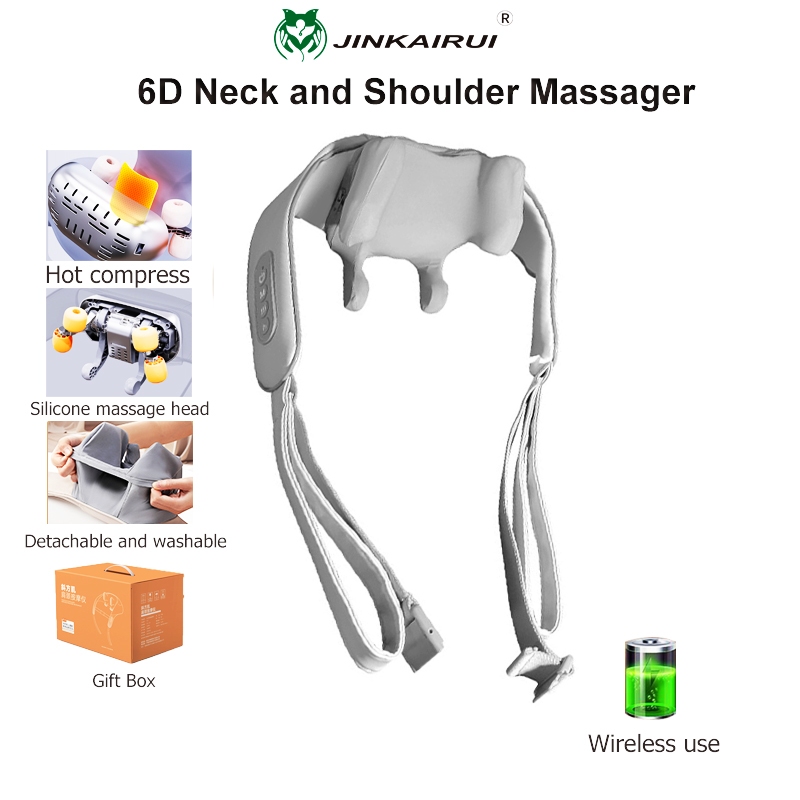เครื่องนวดคอไฟฟ้า นวดบ่า ไหล่ หมอนนวดคอไฟฟ้า หนัง Jinkairui Neck And Shoulder Massager