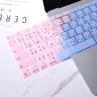 ไทย US Layout แป้นพิมพ์สีดําผิวสําหรับ MacBook M4 M3 M2 M1 ซิลิโคนคีย์บอร์ดฟิล์ม Air Pro13 14 15 16 นิ้ว A3241 A3112 A3403 A3113 A3240 A3114 A2918 A2992 A2991 A2337 A2338