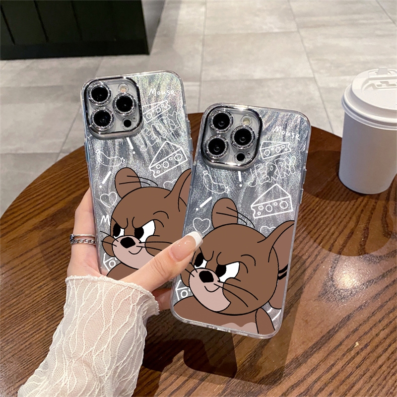สําหรับเคสโทรศัพท์ iPhone 11 PRO MAX IP12 IP13 IP14plus IP15 IP15PRO MAX Feather ขั้นสูงประณีตเลนส์กรอบรูปน่ารักการ์ตูนเมาส์เคสโทรศัพท์ทนทานและกันกระแทก