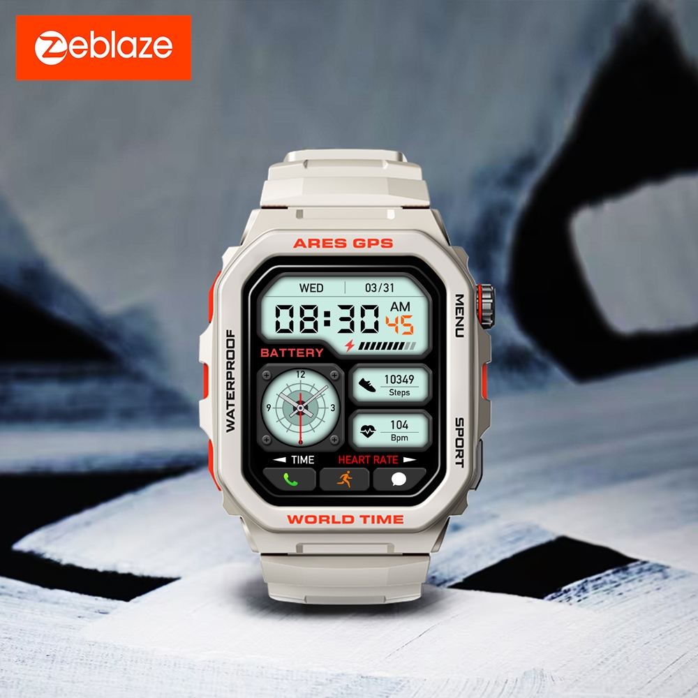 Zeblaze Ares GPS สมาร์ทวอทช์, GPS, Alexa ในตัว, โทรผ่านบลูทูธ, อัตราการเต้นของหัวใจ & Spo2, สุขภาพการนอนหลับ, WR 3 ATM