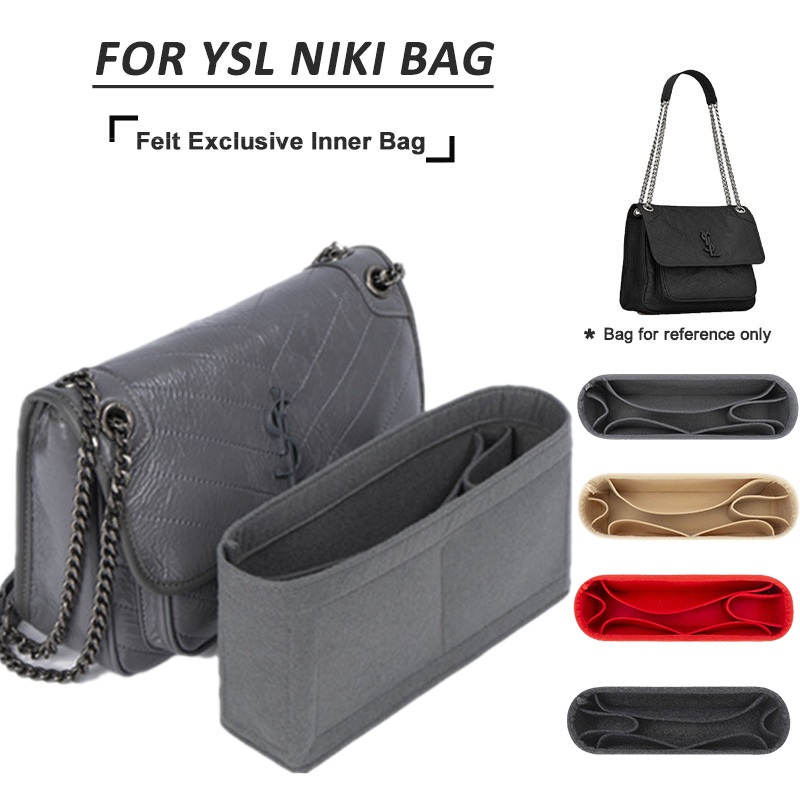 Felt ผ้าใส่กระเป๋าสําหรับ YSL NIKI กระเป๋า Liner กระเป๋าเครื่องสําอางกระเป๋าแต่งหน้ากระเป๋าถือ Organizer ใส่ Felt กระเป๋าในกระเป๋า
