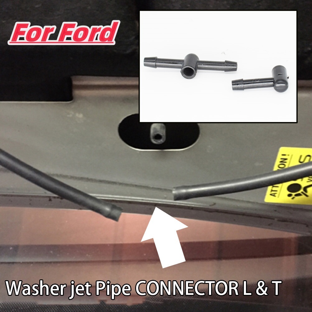 2 ชิ้น/เซ็ตสําหรับ Ford Foucs Fiesta C-max กระจกรถยนต์ Wipers กระจก Wiper Water Jet หัวฉีดท่อชุด Connector 6680333 1300699