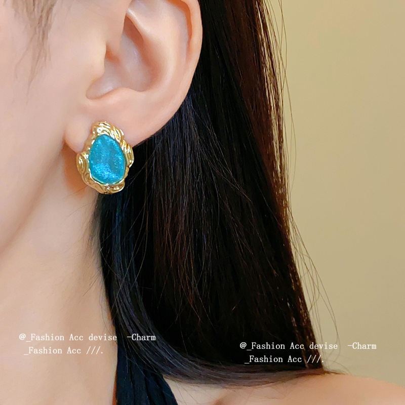 เข็มเงินดาวทรายเรขาคณิตต่างหู2024ใหม่สไตล์ศาลต่างหูแสงหรูหราอาวุโสข้ามพรมแดนย้อนยุคต่างหูขายส่ง - รูปที่ 2