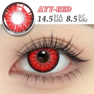 คอนแทคเลนส์ 1 คู่สีฟ้าสีม่วงสีแดงคอนแทคเลนส์คอสเพลย์ฮาโลวีนตาน่ารัก