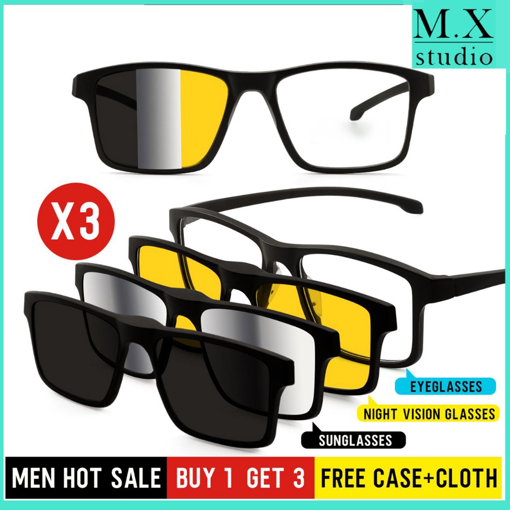 COD❤️แว่นกันแดดแม่เหล็ก แว่นตากันแดด เลนส์โพลาไรซ์ แว่นตากันแดด เลนส์โพลาไรซ์ สําหรับผู้ชาย และผู้หญิง ใส่ขับรถ GABY