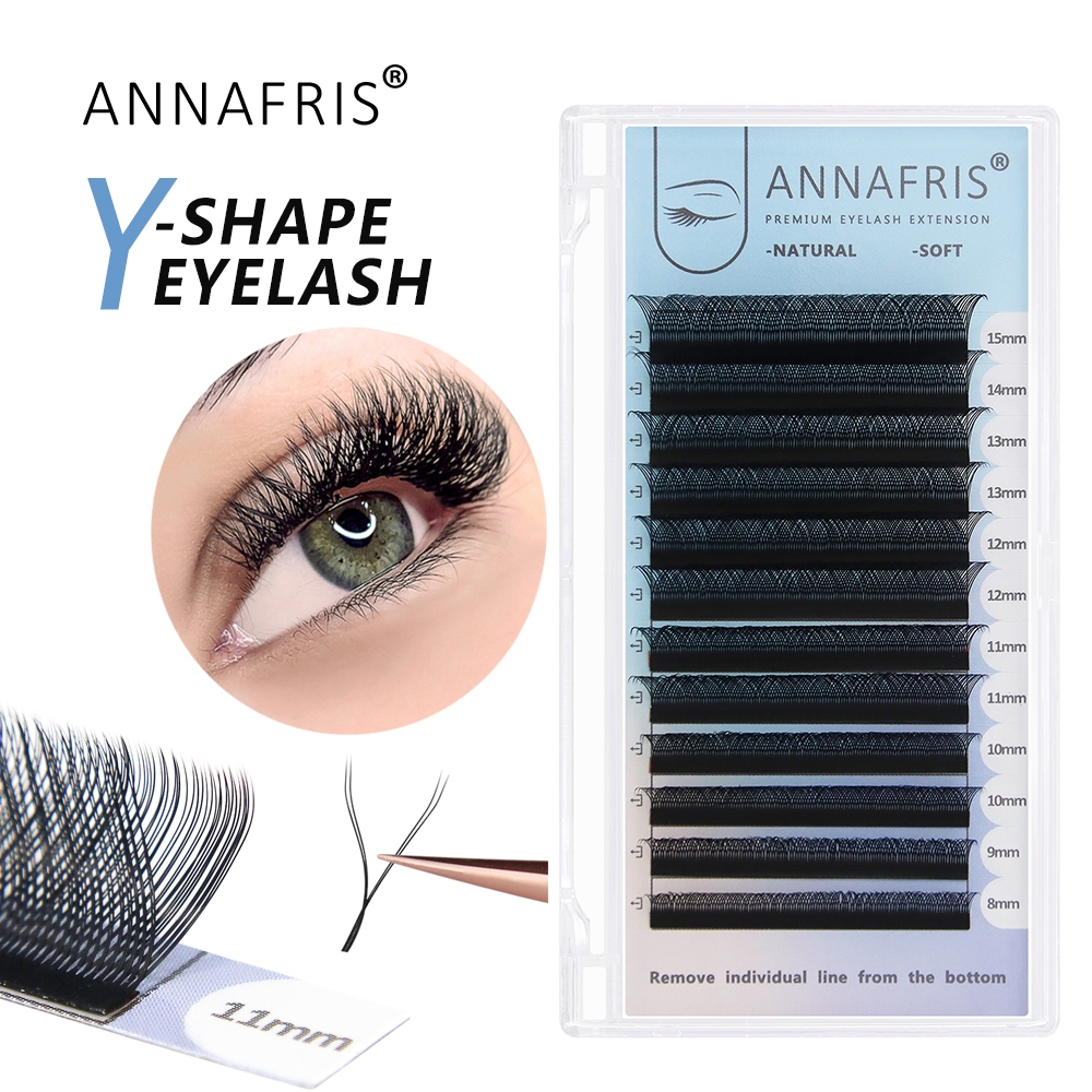 ANNAFRIS 12 Lines ขนตา YY 0.07 มม  C/D เนื้อแมตต์ YY ขนตาปลอม  ขนมิงค์นุ่ม ธรรมชาติ YY ขนตาตัว