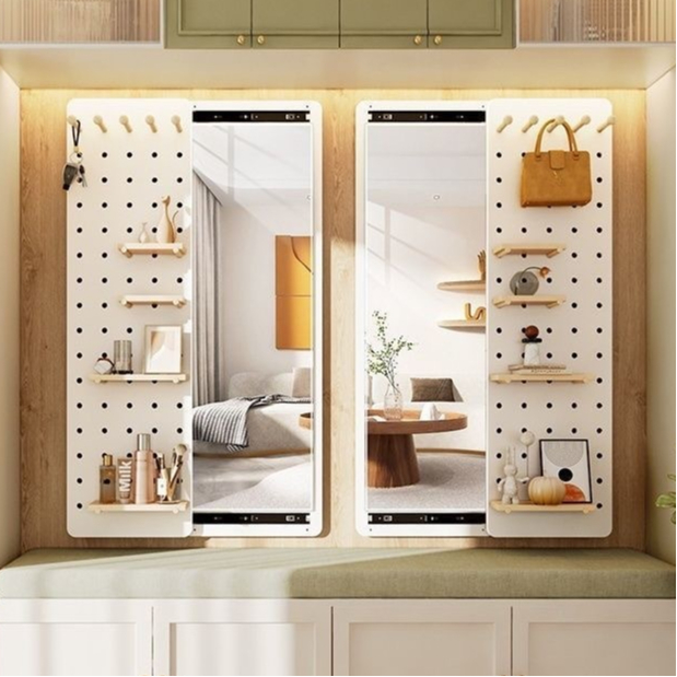 พร้อมส่ง กระจกเต็มตัว เนกประสงค์ กระจกตัวบานเลื่อน แขวนเสื้อผ้า/กระเป๋า/ตกแต่งห้องนอน/ห้องน้ำ/ร้านค้า อัจฉริยะ120*55ซม.