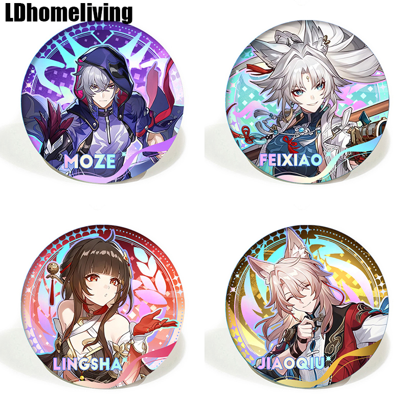 Star Rail badge feixiao moze กระพริบเข็มกลัด jingliu topaz badge