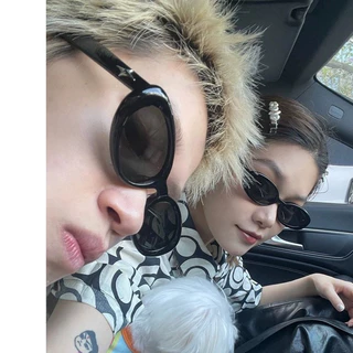 【ท้องถิ่นไทย】Y2K แฟชั่นเกาหลี แว่นตากันแดด รูปไข่แว่นสายตาแมว hip-hop เรโทรเครื่องประดับแฟชั่น HANNA
