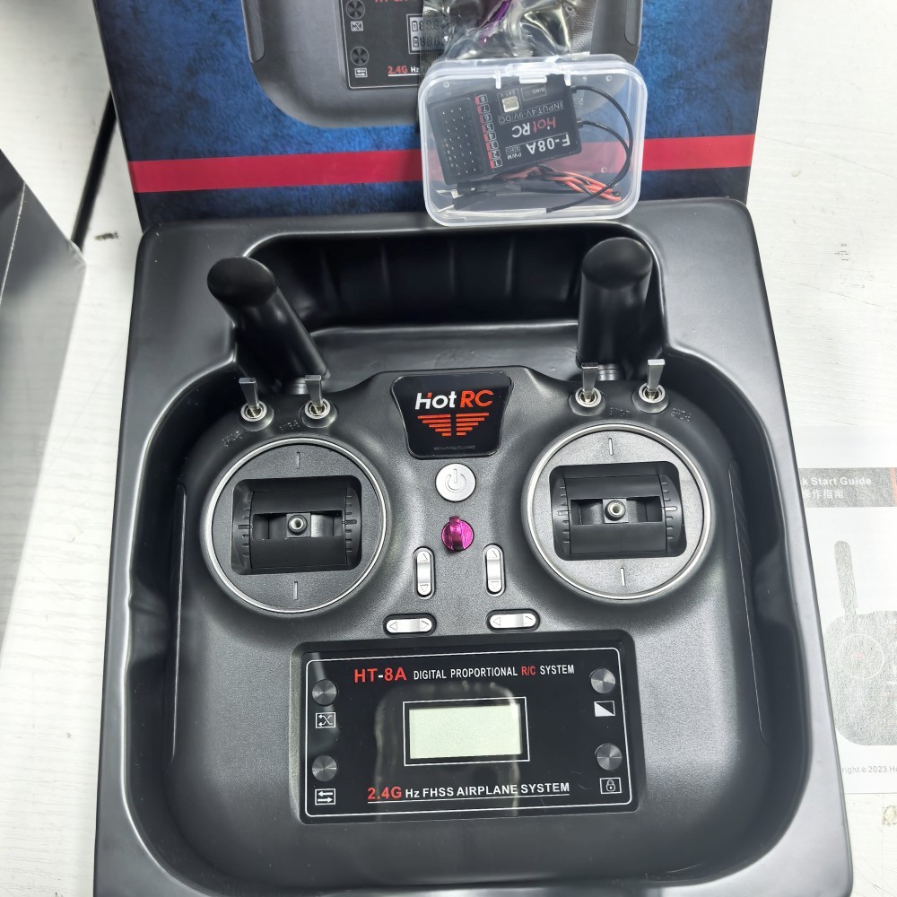 เครื่องส่งสัญญาณวิทยุบังคับ HT-8A 2.4GHz 8CH 8A PWM FHSS พร้อมตัวรับสัญญาณ F-08A