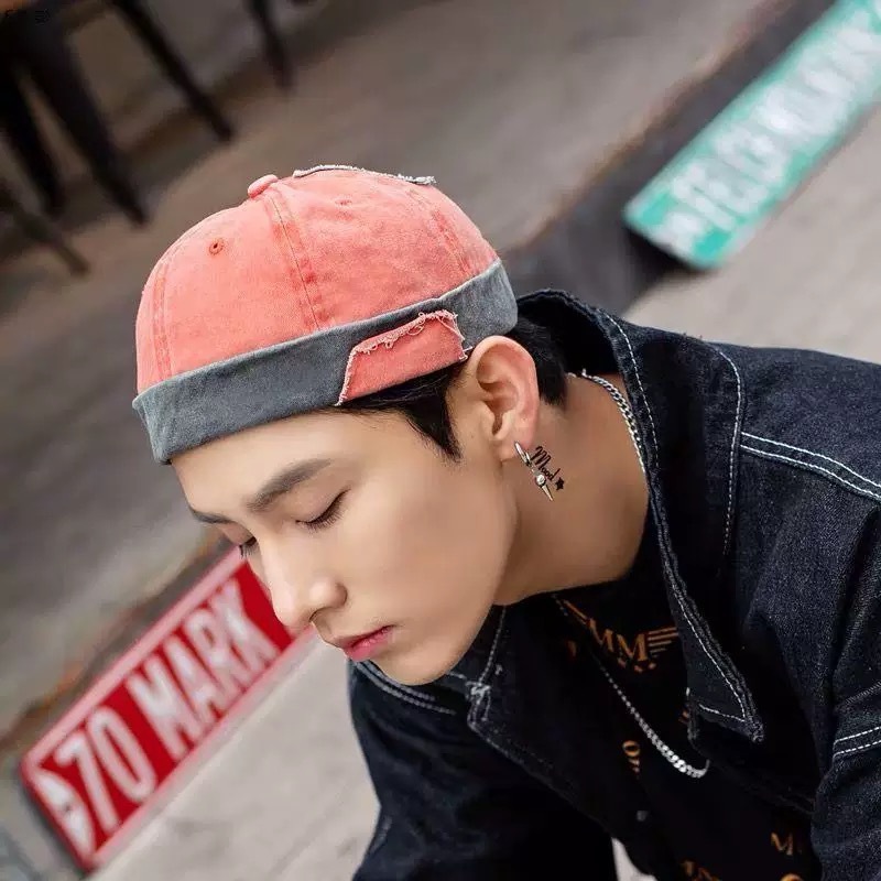 หมวกบีนนี่ยีนส์ฟอกสําหรับผู้ชาย รูปที่ 3