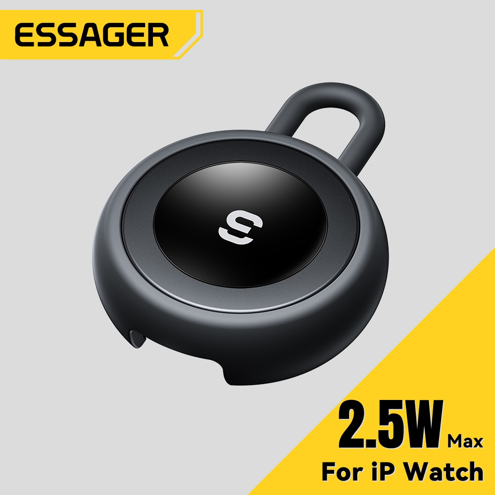 Essager เครื่องชาร์จไร้สายนาฬิกา Ap แบบพกพาทรงกลม 2.5w Type-C