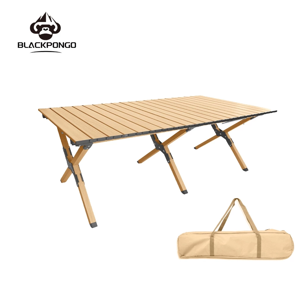 Blackpongo Outdoor Camping โต๊ะพับแบบพกพาอลูมิเนียมม้วนไข่ตาราง Camping Table Stall โต๊ะพับ