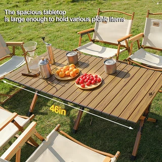Blackpongo Outdoor Camping โต๊ะพับแบบพกพาอลูมิเนียมม้วนไข่ตาราง Camping Table Stall โต๊ะพับ