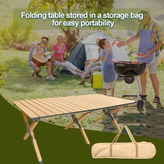 Blackpongo Outdoor Camping โต๊ะพับแบบพกพาอลูมิเนียมม้วนไข่ตาราง Camping Table Stall โต๊ะพับ