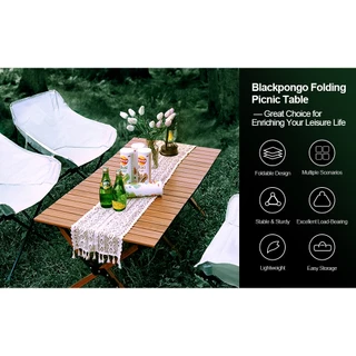 Blackpongo Outdoor Camping โต๊ะพับแบบพกพาอลูมิเนียมม้วนไข่ตาราง Camping Table Stall โต๊ะพับ
