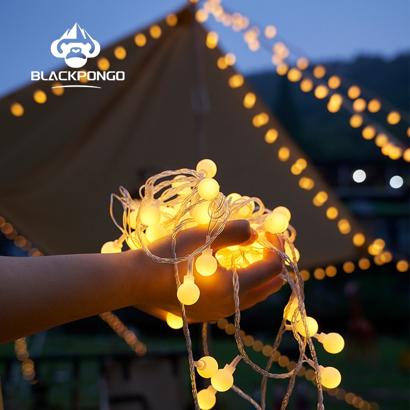 Blackpongo Canopy เต็นท์ LED Light String พลังงานแสงอาทิตย์ Camping ตกแต่งกลางแจ้งบรรยากาศแสง