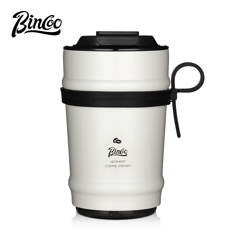 Bincoo เคลือบเซรามิค Liner ถ้วยกาแฟแก้วแบบพกพา 316 สแตนเลสสําหรับ Home Office Outdoor Travel และในรถ 330ML