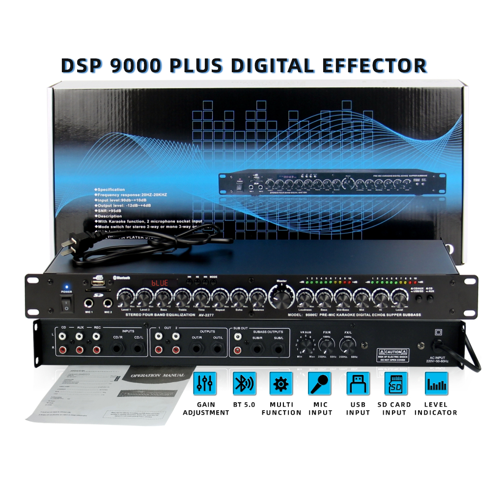 อุปกรณ์เสริมเสียงมืออาชีพสําหรับ DSP 9000 สามารถใช้มืออาชีพสําหรับการตั้งค่า KTV และเสียง