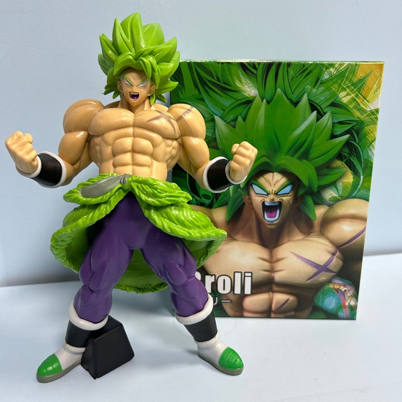 23 ซม.Dragon Ball Z อะนิเมะรูป Son Goku ผมสีเขียว Angry Broli Super Saiyan GK รูปปั้น PVC Action Figures รุ่นเดสก์ท็อปตุ๊กตาของเล่นของขวัญ
