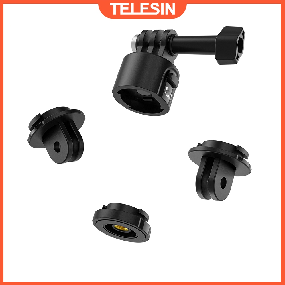 Telesin อะแดปเตอร์แม่เหล็กแบบปลดเร็วพร้อมสกรู 1/4 สําหรับกล้องแอคชั่น GoPro Hero Insta360 DJI OSMO