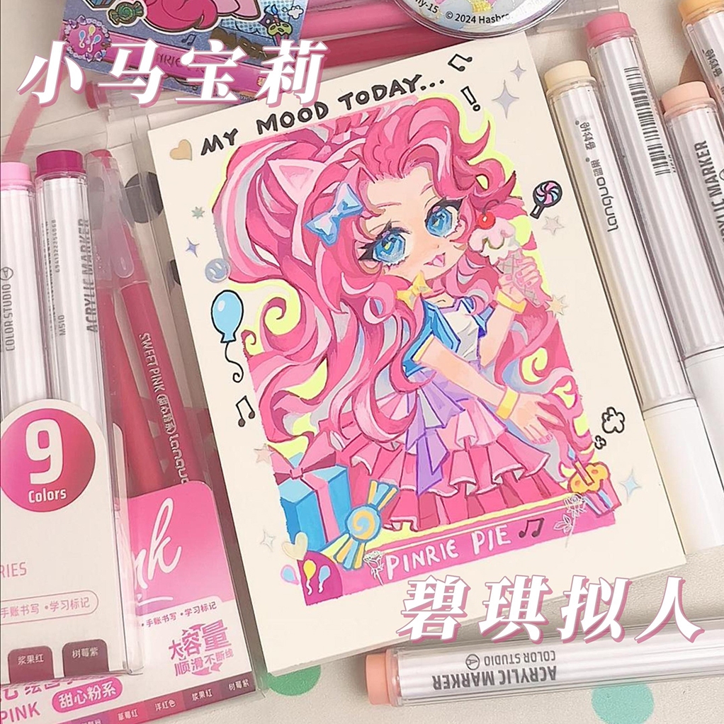 หลางกัว 144สี ปากกามาร์กเกอร์อะคริลิกสําหรับวาดภาพเด็กปากกาสีน้ําศิลปะเฉพาะหัวอ่อนทึบแสงซ้อนได้แห้งเร็วปากกามาร์กเกอร์คีย์เครื่องหมายปากกา