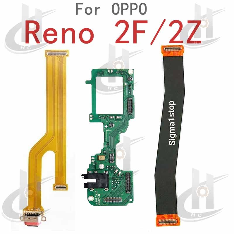 ชาร์จ Flex สําหรับ OPPO Reno 2F 2Z 2 FF Z USB Charger พอร์ตปลั๊กริบบิ้น + ไมโครโฟน + หลัก Flex Handphone แจ็คชาร์จหูฟังเสียง Flex