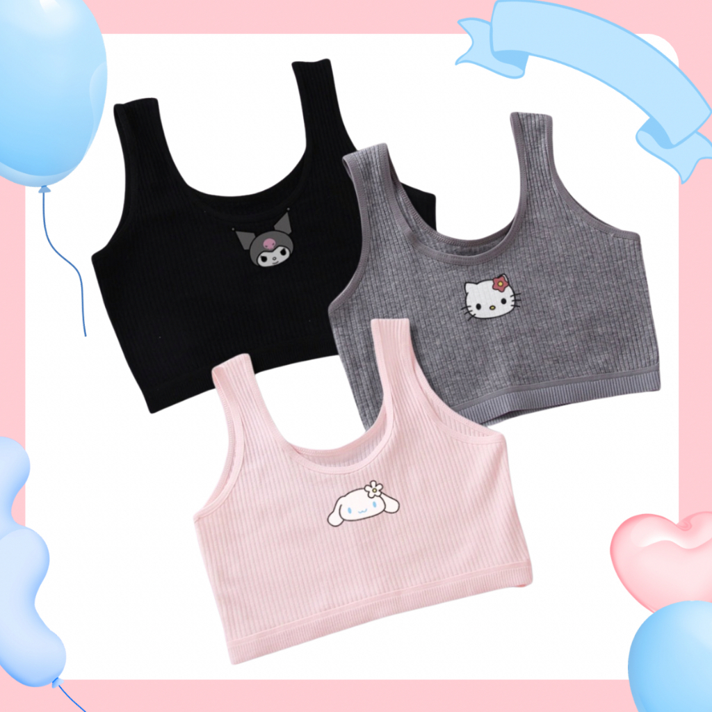 【จัดส่งจากประเทศไทย】“เสื้อในฝึกสำหรับเด็กผู้หญิง คุณภาพสูงจากผ้าฝ้าย ดีไซน์การ์ตูนสุดน่ารัก เหมาะสำหรับนักเรียน ไม่มีฟองน้ำ”