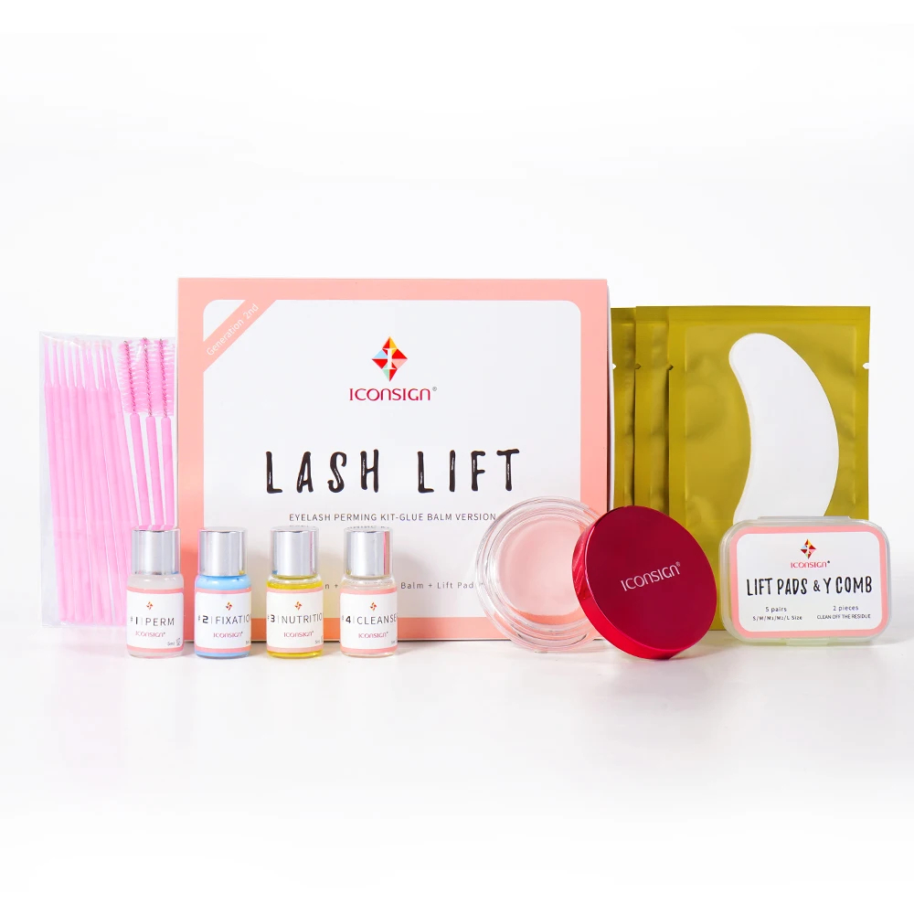 Iconsign รุ่นที่สองกาว Balm Lash Lift Kit Eyelash Perming Kit Enhancer Curling Eye Lash Lifting สําหรับ 30 ถึง 45 วัน Make Up เครื่องมือ