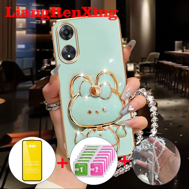 [ด้วยกระจก] เคส ปลอก OPPO Reno 8T 4G Reno 8T 5G 2023 OPPO A78 4G OPPO A58 4G A78 5G กรัมโทรศัพท์กรณี softcase electroplated ซิลิโคนกันกระแทกปกการออกแบบใหม่ความงาม ddmt