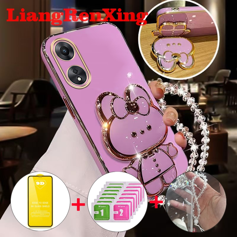 [ด้วยกระจก] เคส ปลอก OPPO Reno 8T 4G Reno 8T 5G 2023 OPPO A78 4G OPPO A58 4G A78 5G กรัมโทรศัพท์กรณี softcase electroplated ซิลิโคนกันกระแทกปกการออกแบบใหม่ความงาม ddmt