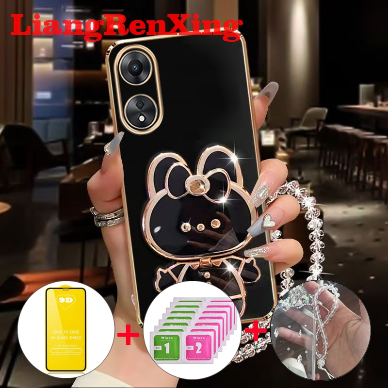 [ด้วยกระจก] เคส ปลอก OPPO Reno 8T 4G Reno 8T 5G 2023 OPPO A78 4G OPPO A58 4G A78 5G กรัมโทรศัพท์กรณี softcase electroplated ซิลิโคนกันกระแทกปกการออกแบบใหม่ความงาม ddmt