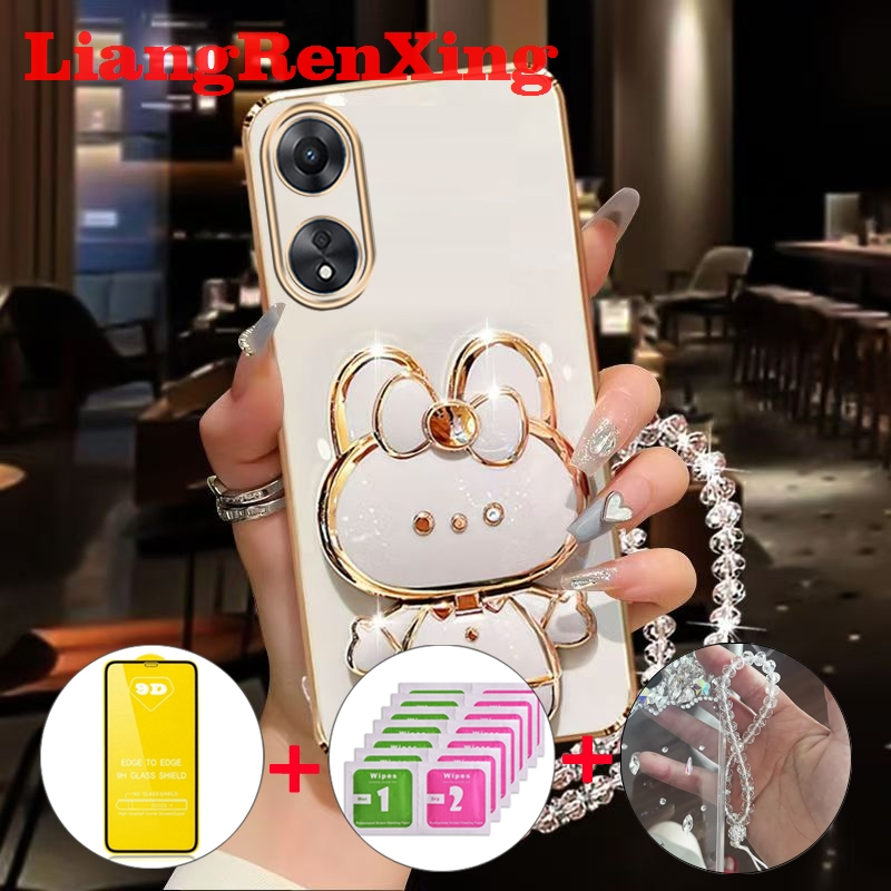[ด้วยกระจก] เคส ปลอก OPPO Reno 8T 4G Reno 8T 5G 2023 OPPO A78 4G OPPO A58 4G A78 5G กรัมโทรศัพท์กรณี softcase electroplated ซิลิโคนกันกระแทกปกการออกแบบใหม่ความงาม ddmt