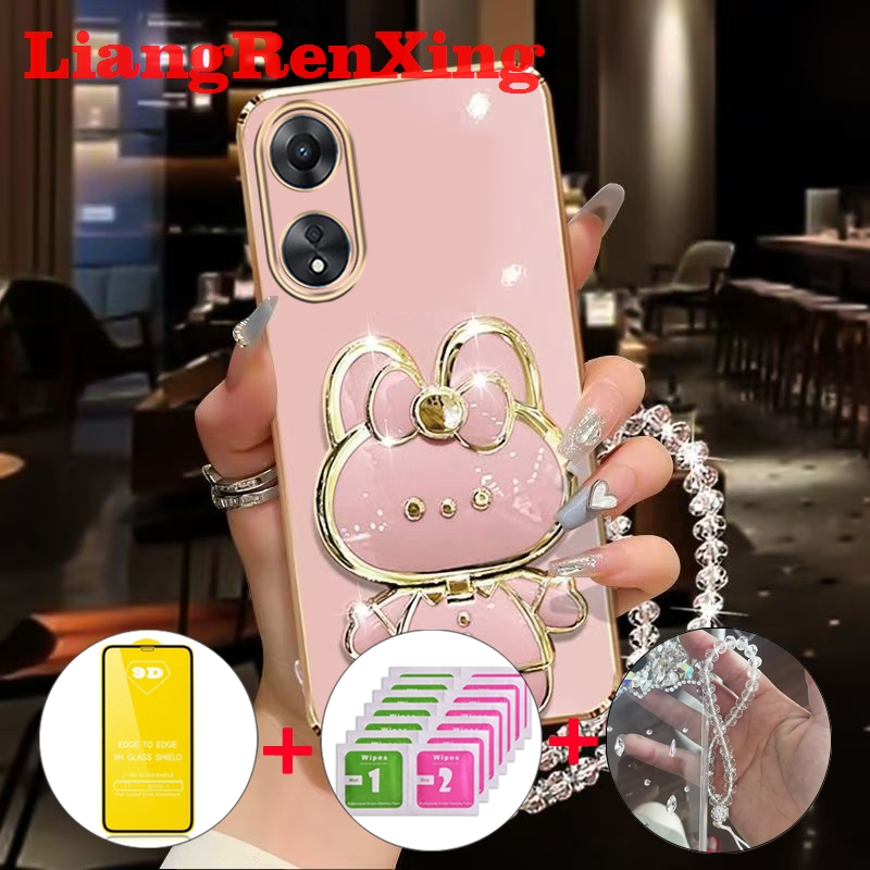 [ด้วยกระจก] เคส ปลอก OPPO Reno 8T 4G Reno 8T 5G 2023 OPPO A78 4G OPPO A58 4G A78 5G กรัมโทรศัพท์กรณี softcase electroplated ซิลิโคนกันกระแทกปกการออกแบบใหม่ความงาม ddmt