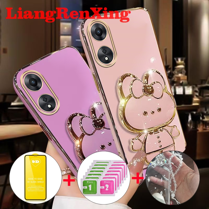 [ด้วยกระจก] เคส ปลอก OPPO Reno 8T 4G Reno 8T 5G 2023 OPPO A78 4G OPPO A58 4G A78 5G กรัมโทรศัพท์กรณี softcase electroplated ซิลิโคนกันกระแทกปกการออกแบบใหม่ความงาม ddmt