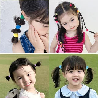 200ชิ้นชุดผมหางม้าผูกผมสําหรับเด็กแฟชั่นเกาหลียืดหยุ่นสูงยางรัดเด็กสาวผมเชือกชุดอุปกรณ์