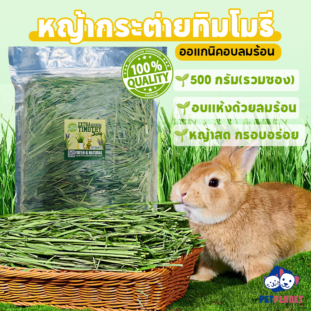 🐰Timothy🐰หญ้ากระต่ายทิมโมธี 500g Organic Timothy Hay หญ้าทิโมธีอบลมร้อน คงความเขียวสด และกลิ่นหอม
