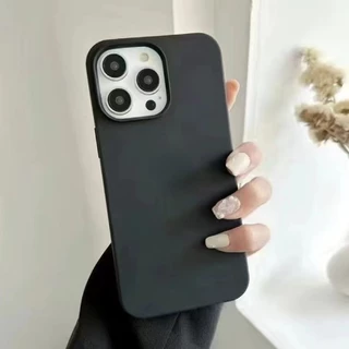 YOMI เคสโทรศัพท์มือถือแบบนิ่ม tpu แมตต์ ด้วยโลโก้ เคสไอโฟน สําหรับ iPhone 11 12 13 14 15 Pro Max XR XS Max 14 15 Plus