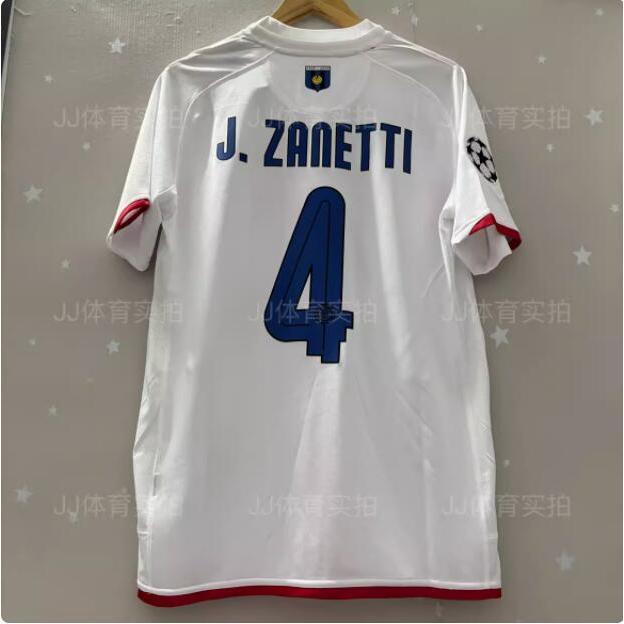 07-08 Inter Milan Centennial Red Cross Away Short Sleeve Jersey Figo No. 8 Ibrahimovic Retro เสื้อฟุ