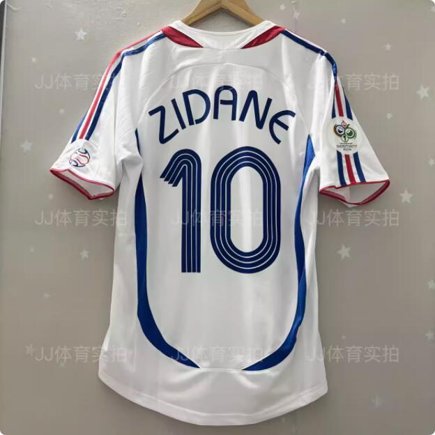 เสื้อเจอร์ซีย์จากฝรั่งเศส 2006 France away No. 10 เสื้อฟุตบอล Zidane 2006 ทีมชาติ retro Henry