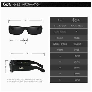 Gcotx แว่นกันแดดโพลาไรซ์ Men Y2K Brand Design West Coast