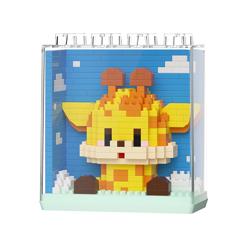 Zoo ของเล่นบล็อกตัวต่อชุดการ์ตูนสัตว์ต่างๆ