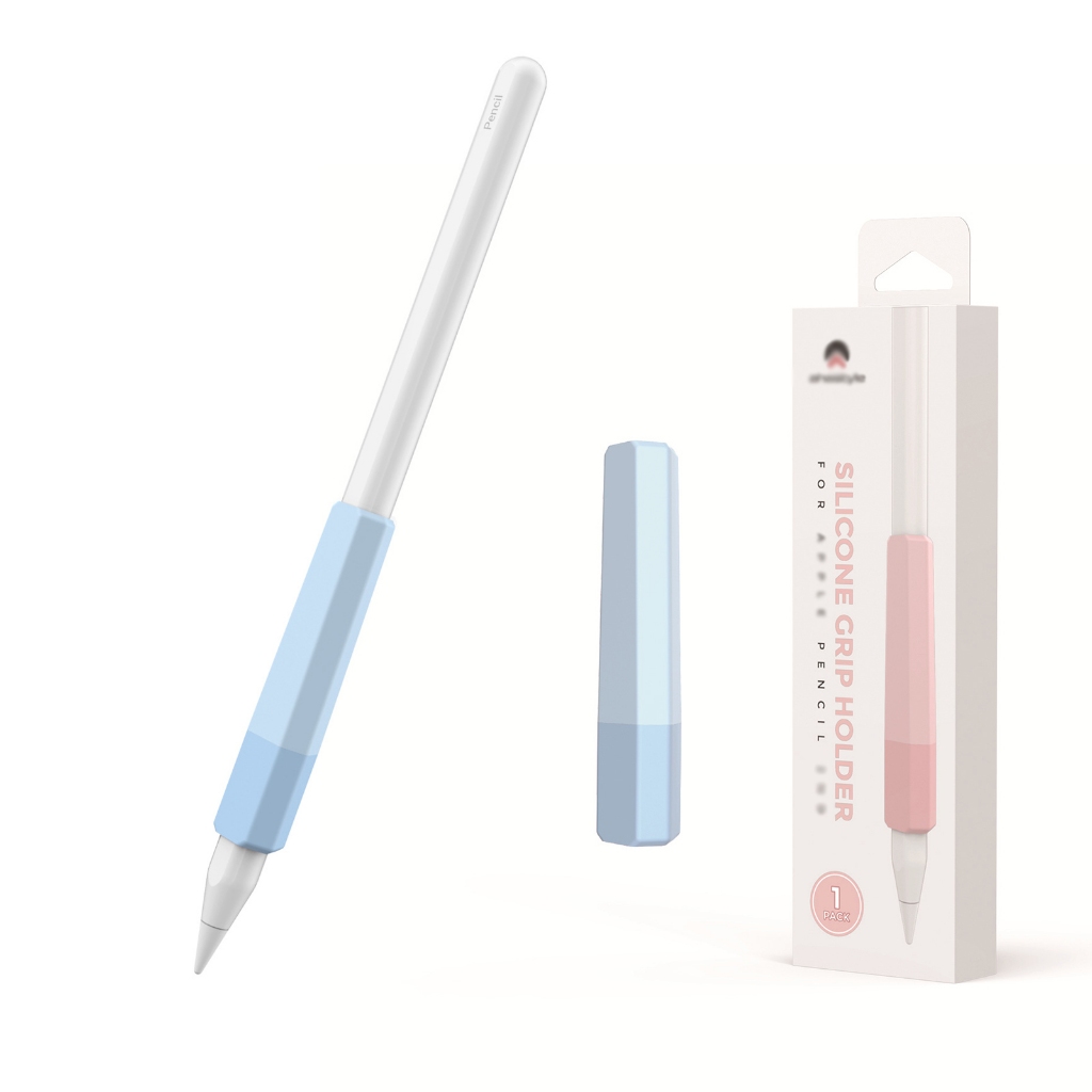 ที่ใส่ดินสอซิลิโคนอ่อนนุ่ม ด้ามจับดินสอกันลื่น เข้ากันได้กับ Apple Pencil Pro / 2nd Gen / 1st Gen