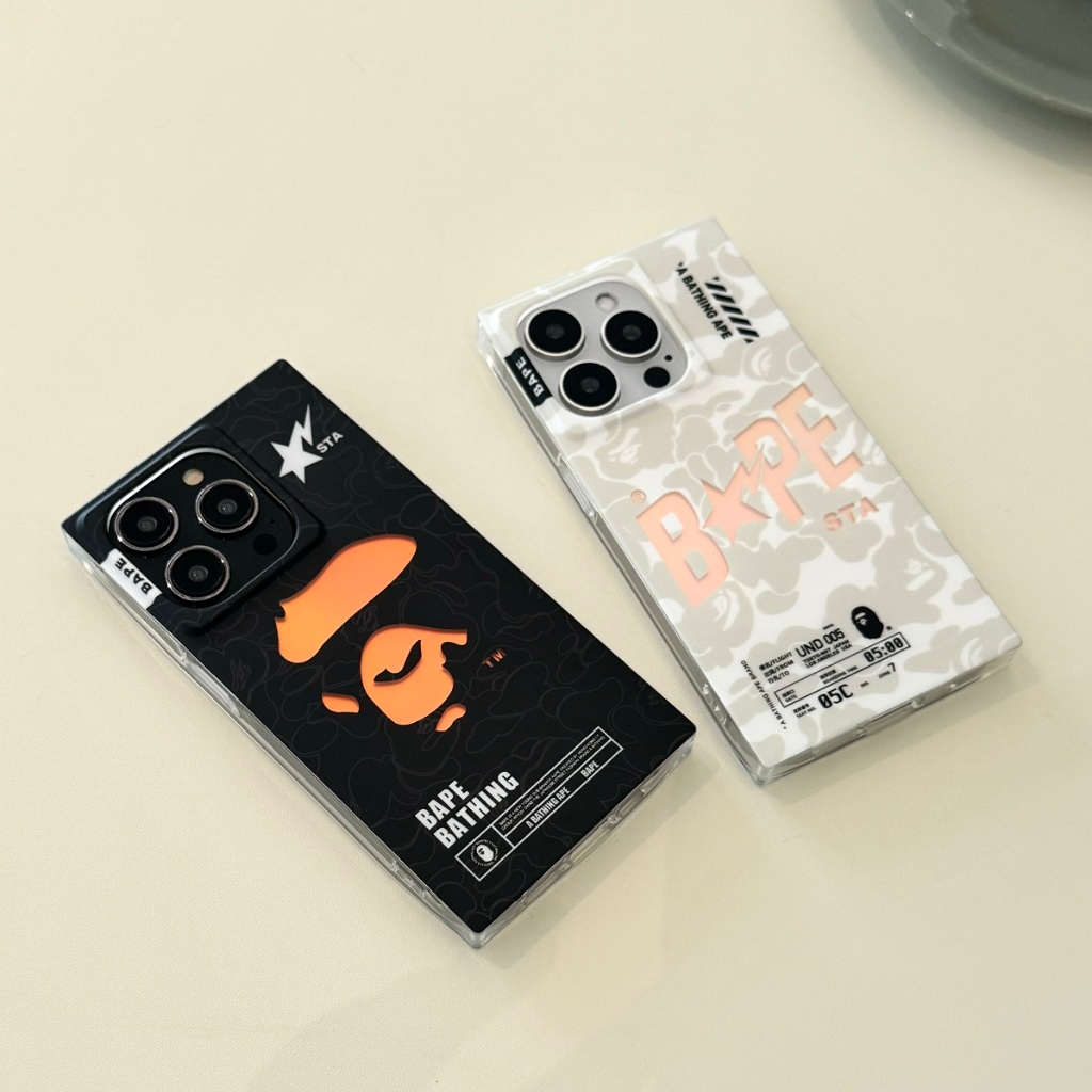 แฟชั่นเลเซอร์ Bape ฝาครอบโทรศัพท์,สําหรับ iPhone 16Promax 16Pro 16 15 14 13Promax 13Pro 13 12Promax