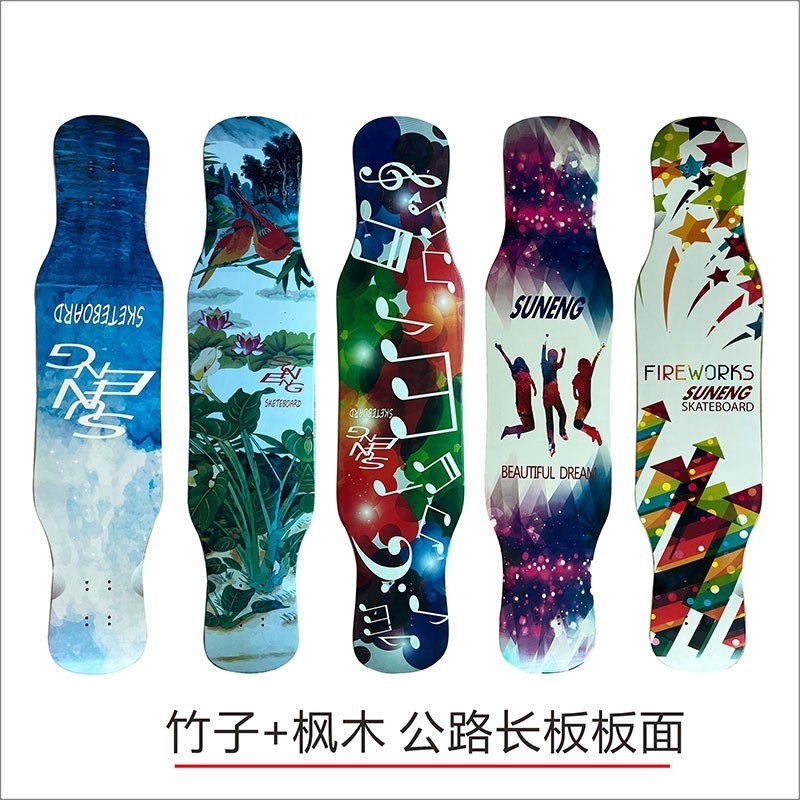 103 * 24 ซม.longboard ดาดฟ้าไม้ไผ่ pro dance longboard ดาดฟ้า Professional สเก็ตบอร์ดพื้นผิวไม้ไผ่ระ