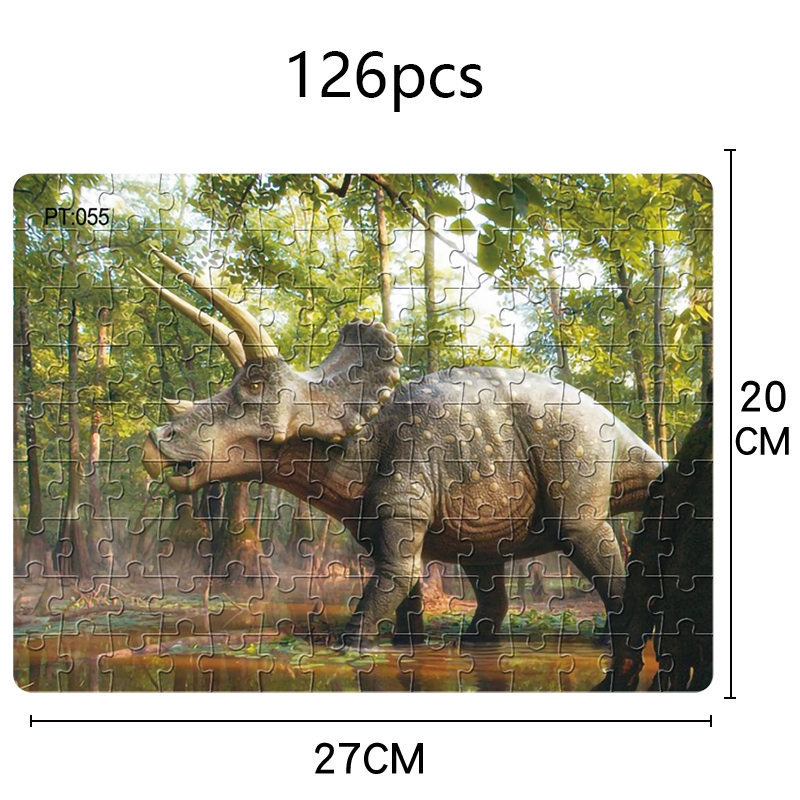 Jurassic World 126PCS ไดโนเสาร์ปริศนากระดาษหนา School Season Limited Edition เด็กการศึกษา Early Education ของเล่นเทศกาลกลางฤดูใบไม้ร่วง