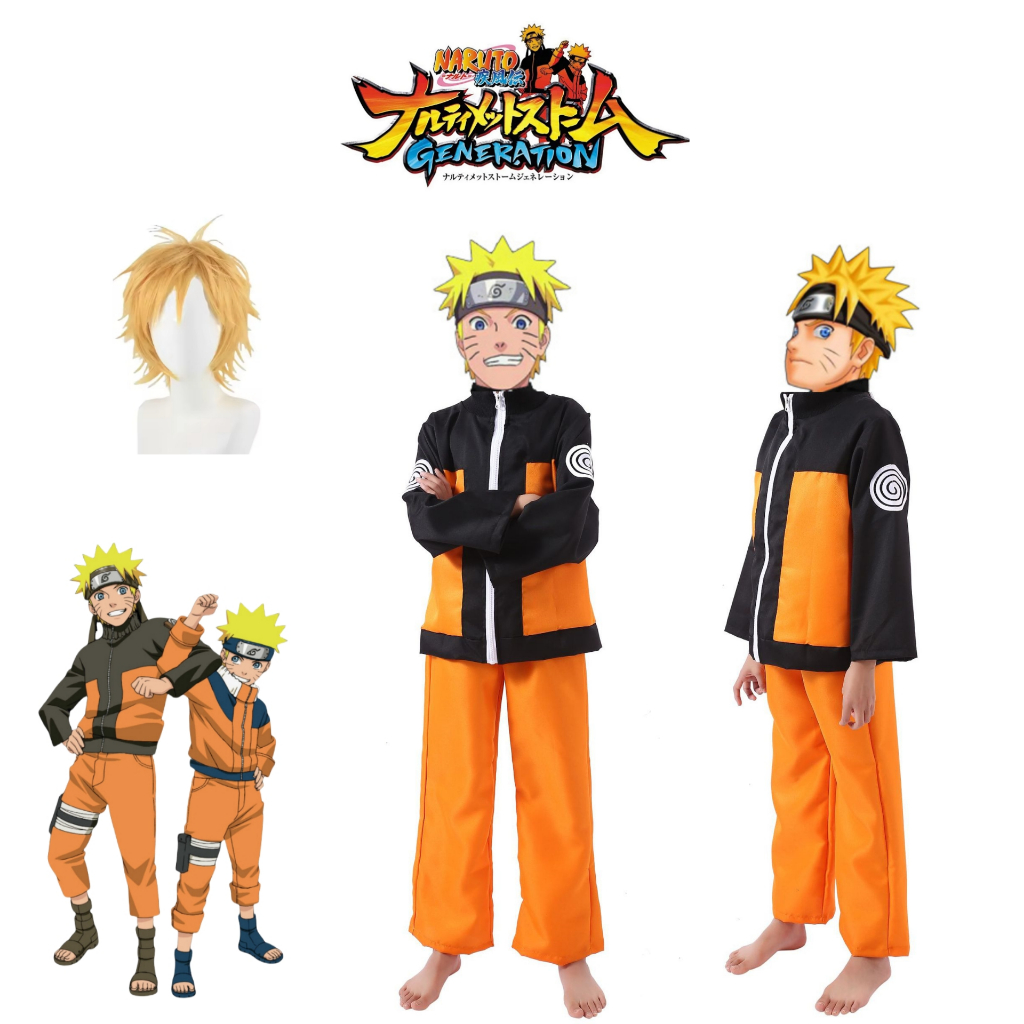 อะนิเมะนารูโตะคอสเพลย์ Uzumaki Akatsuki เสื้อกางเกง Shippuden ชุดวิกผม Kunai ฮาโลวีนเครื่องแต่งกาย